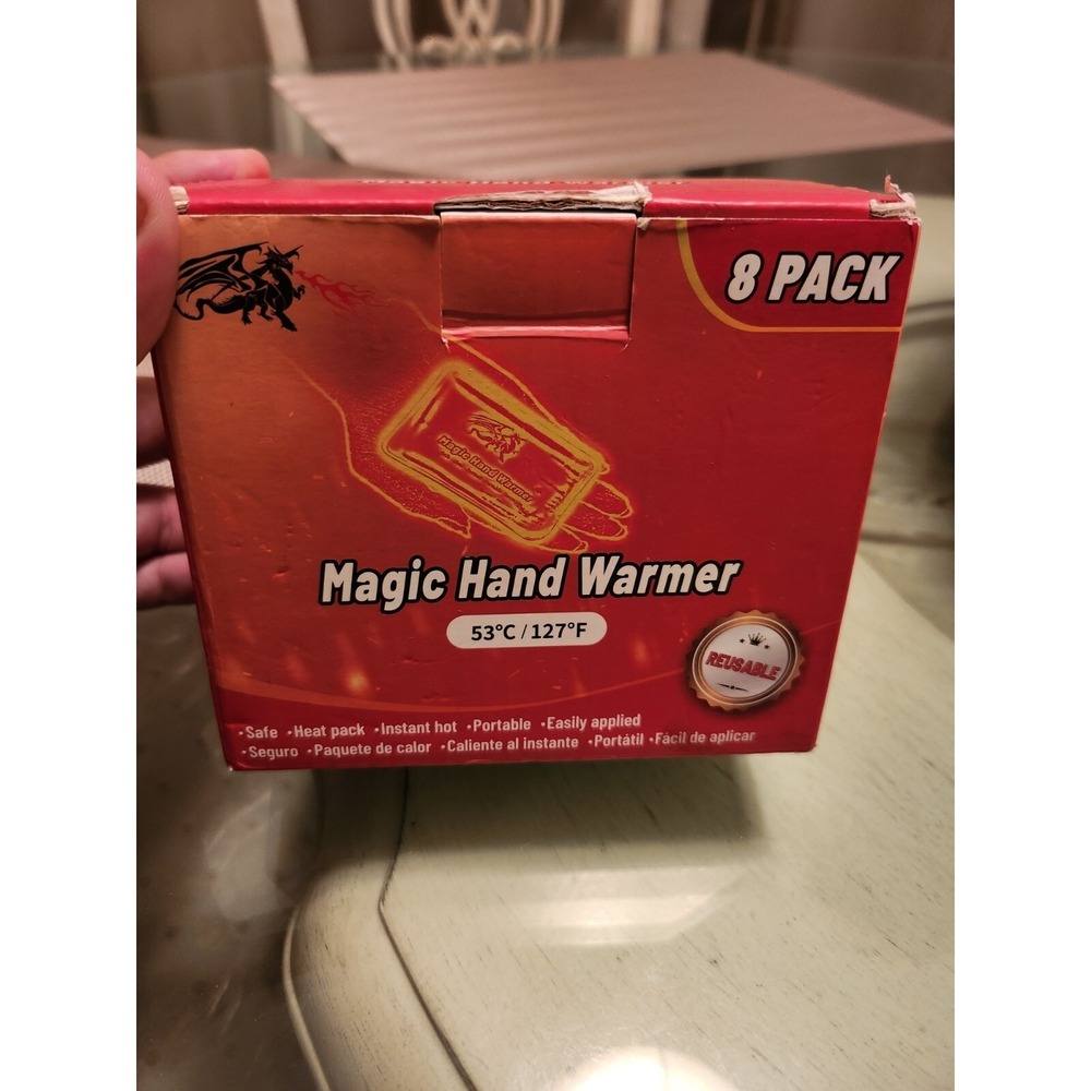 Magic Hand Warmer 53 C/127 F. Outdoor 8 Pack.‎ REUSABLE.